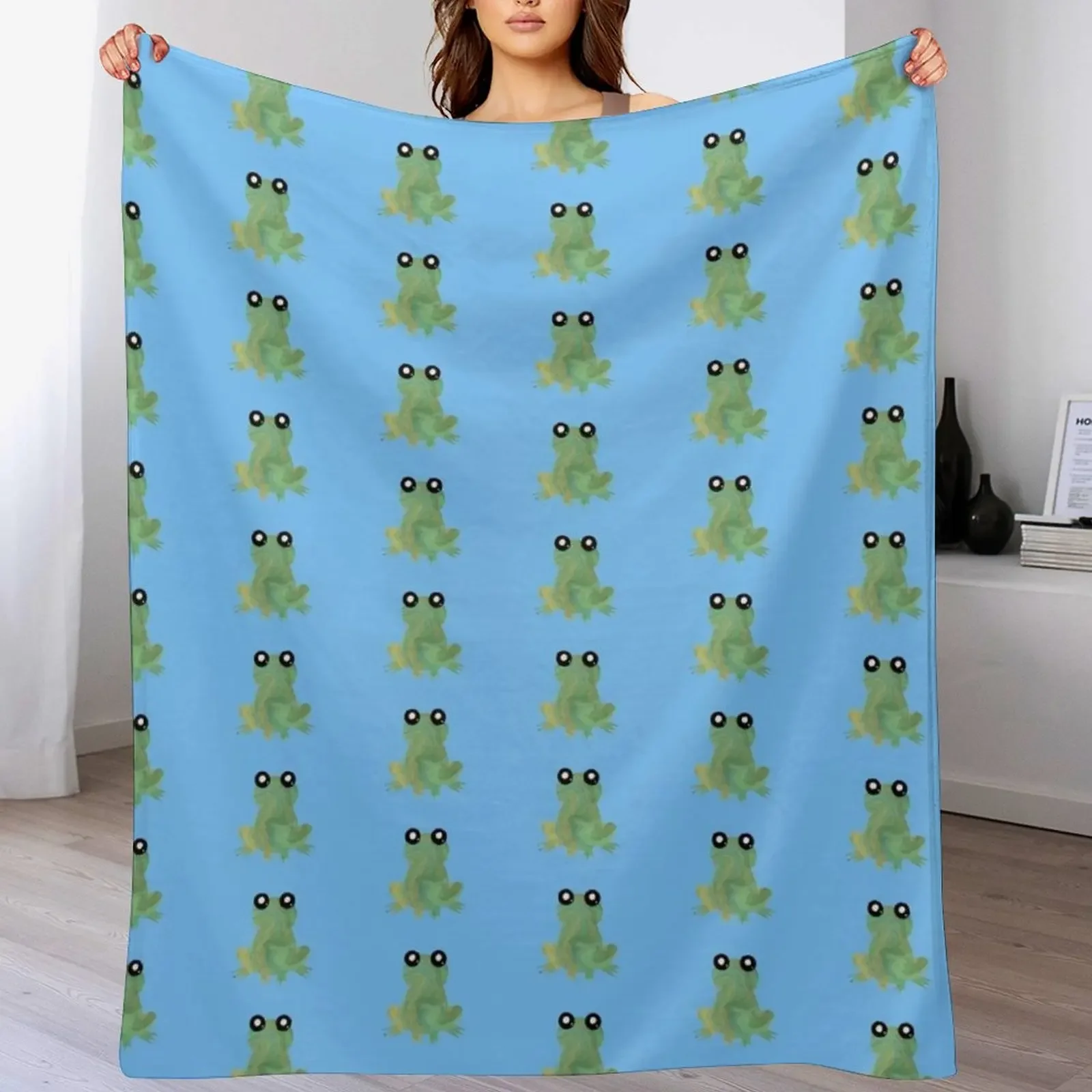 

Marble Frog Throw Blanket wednesday Shaggy Decorative Sofas warm for winter Blankets