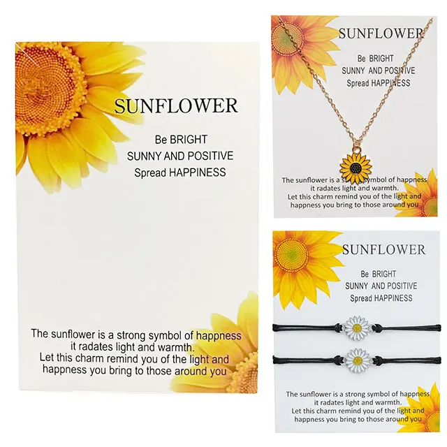 

8x12cm Sunflower Jewelry Packing Cards Necklace Chain Bracelet Card Kraft Paper Cards Display Cardboard for DIY Jewelry Making