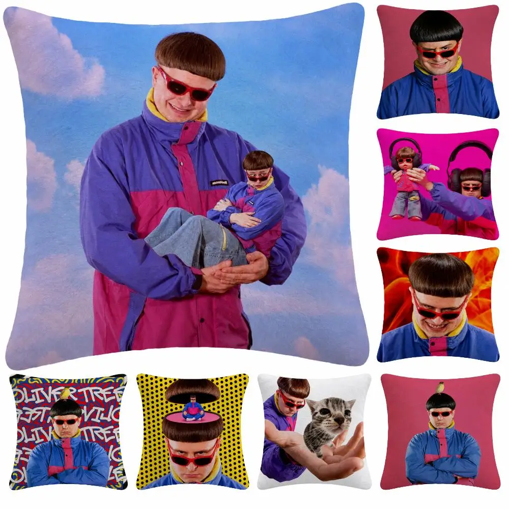 Music Alternative O-Oliver Tree Cushion Cover Soft Plush Decorative Sofa Bedroom Living Room Car Dorm Home Decor Gift