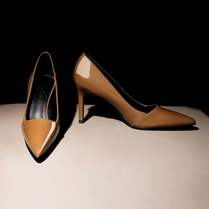 

Элегантные туфли-лодочки на шпильке с острым носком, универсальные туфли на высоком каблуке для женщин для работы и повседневной носки