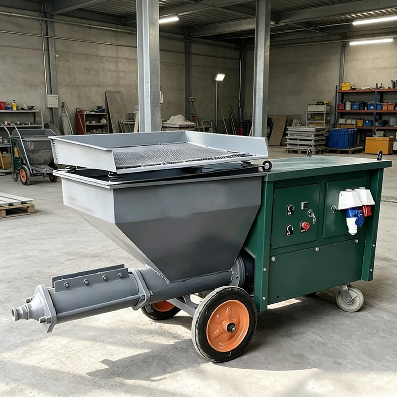 Automatic Electric Render Spray Pump Heavy Duty Mortar Spraying Equipment For Exterior House Renovation