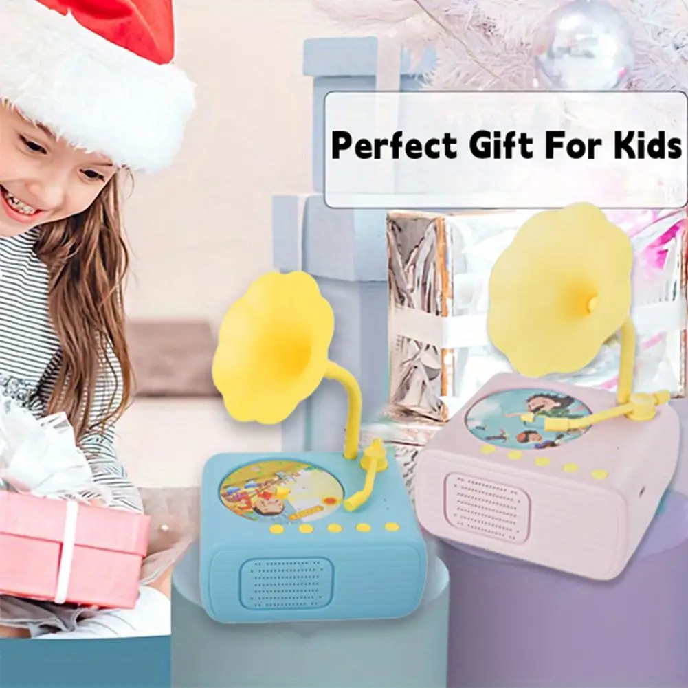 Kids Gramophone Toy Children Music Storytelling Gramophone Toy for Kids Early Education Phonograph with 96 Cards Z1D9