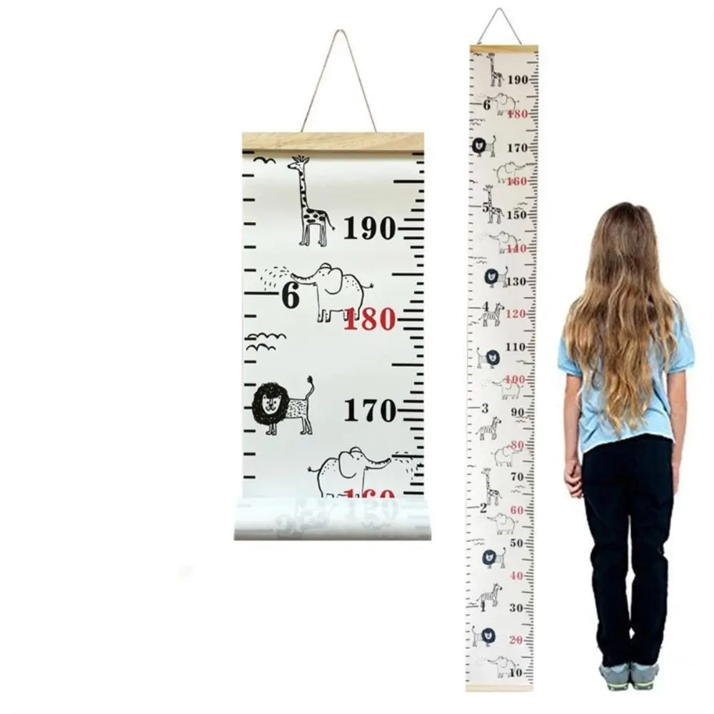2M Height Child Growth Chart Removable Catoon Pattern Height Chart Growth Ruler Wall Hanging Height Measure Ruler
