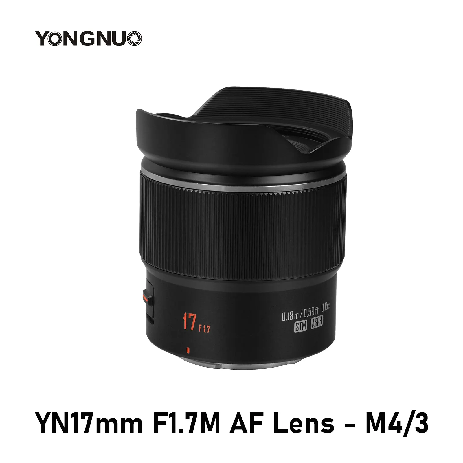 Объектив YONGNUO YN17mm F1.7M для камеры Olympus Panasonic M4/3 EM5 EM10 GH5 GX9 с автофокусом