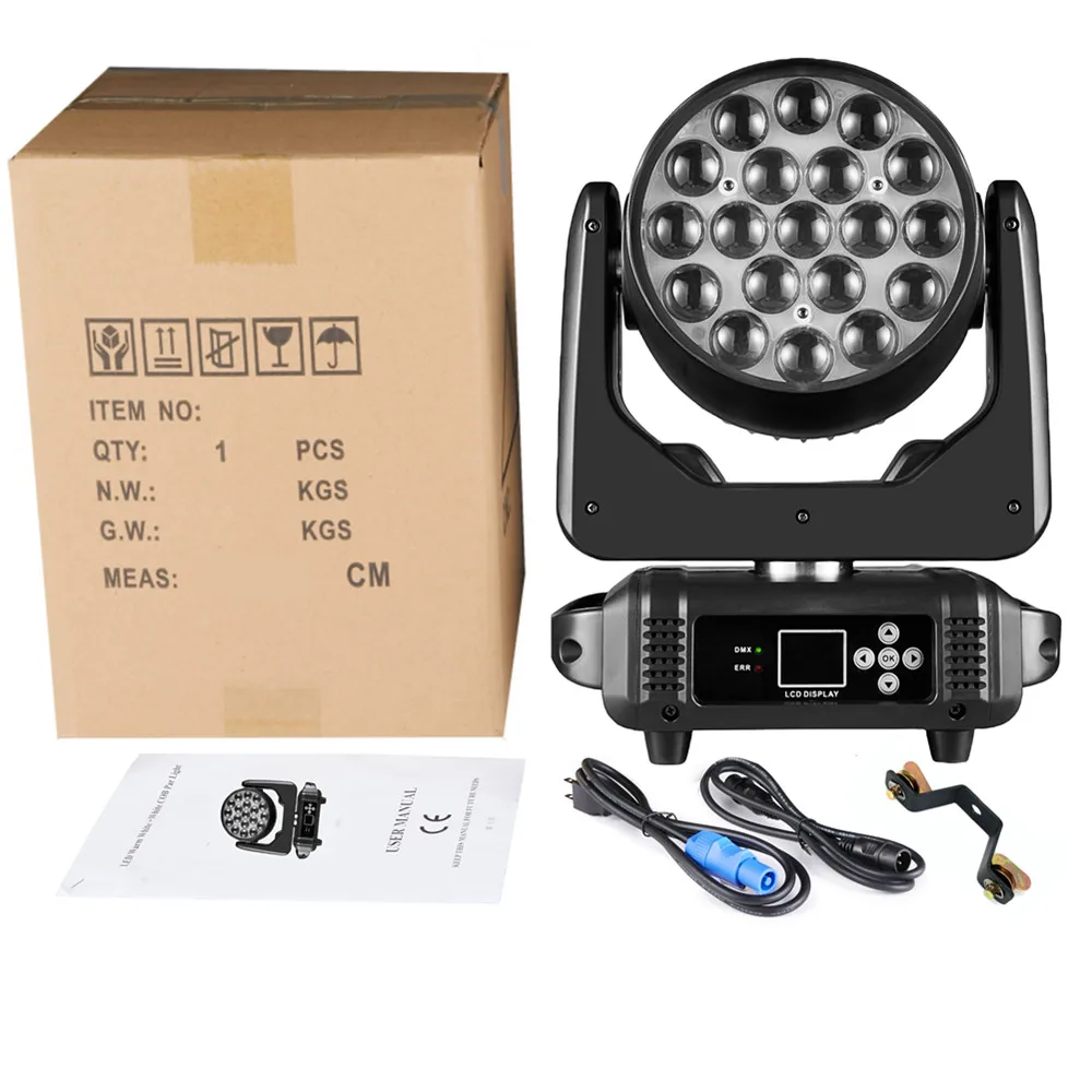 Imagem -06 - Moving Head Light para dj Wash Zoom Rgbw Stage Spotlight Luzes para Boate Disco Dmx512 19x15w