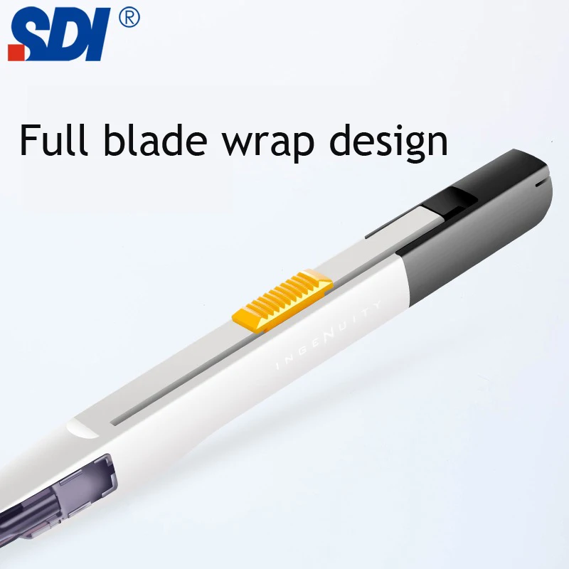 SDI Small Utility Knife Anti Shaking 30 ° Sharp Blade Box Cutter Professionnel Premium Safety Self-Locking Design Package Paper