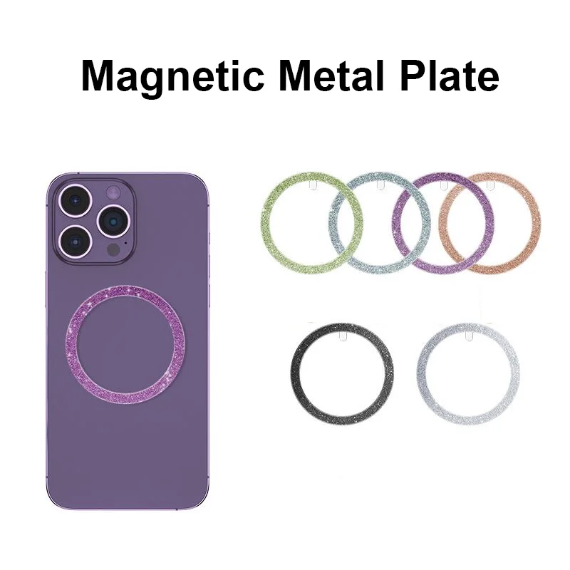 

45mm Glitter Metal Plate Disk For Magnetic Car Phone Holder Iron Sheet Sticker Disk For Magnet Tablet Desk Phone Car Stand Mount