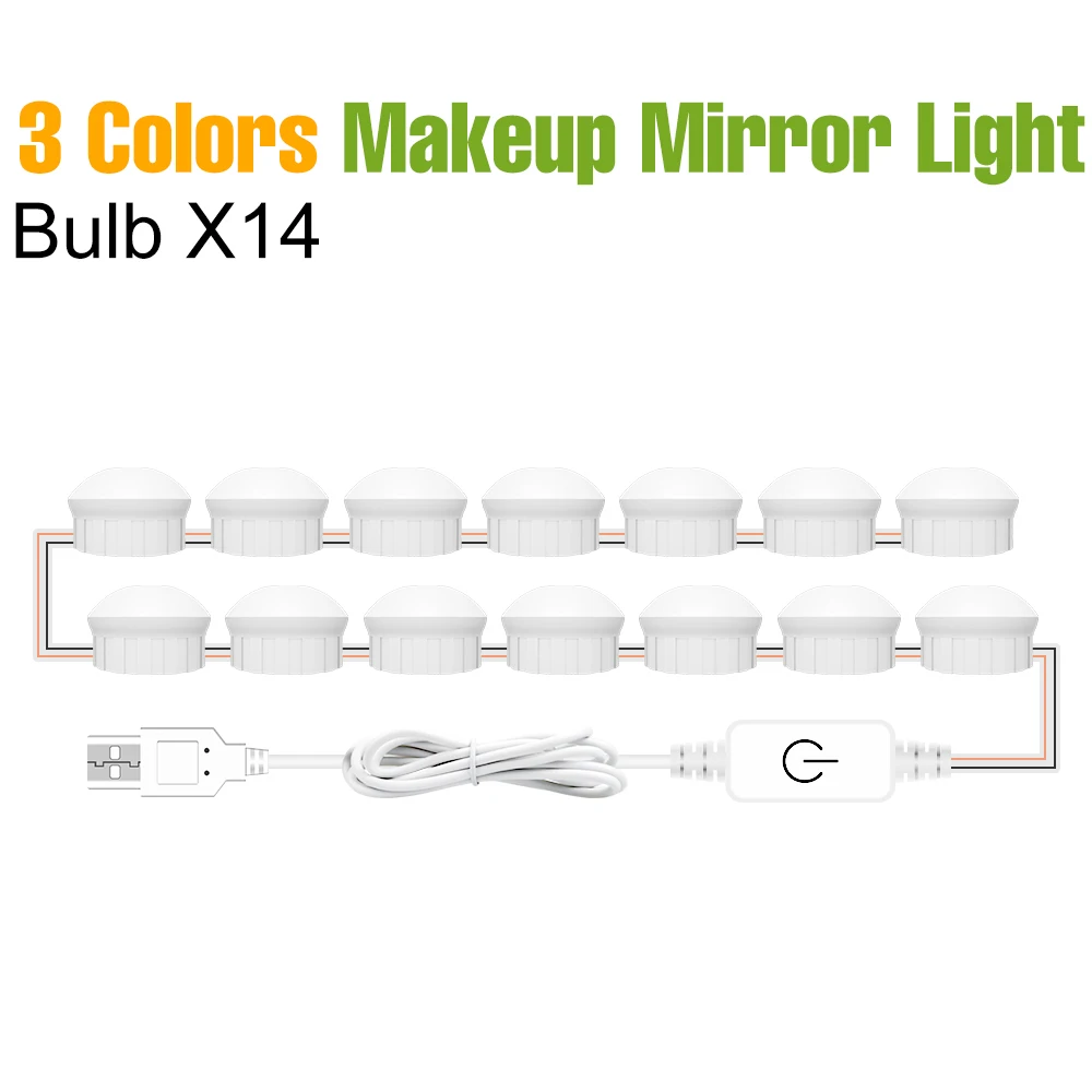 LED-make-upspiegellicht Kaptafellamp Badkamerspiegels Decoratie voor thuis Slaapkamer Nachtlampje 3 kleuren Dimbaar Wit/roze