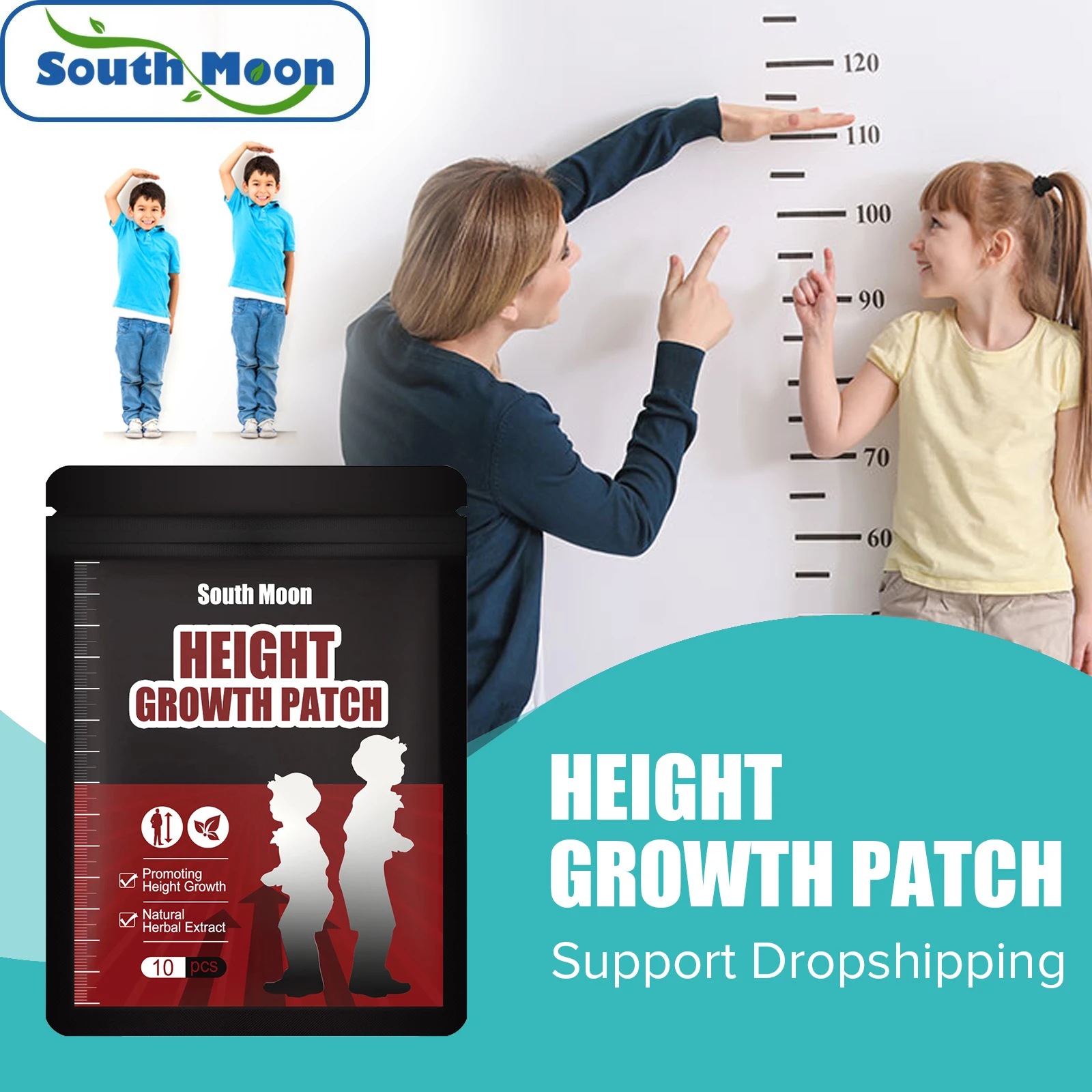 South Moon Height Growth Patch Promote Bone Growth Plantar Acupoint Stimulation Foot Sticker Long Stature Increase Health Patch