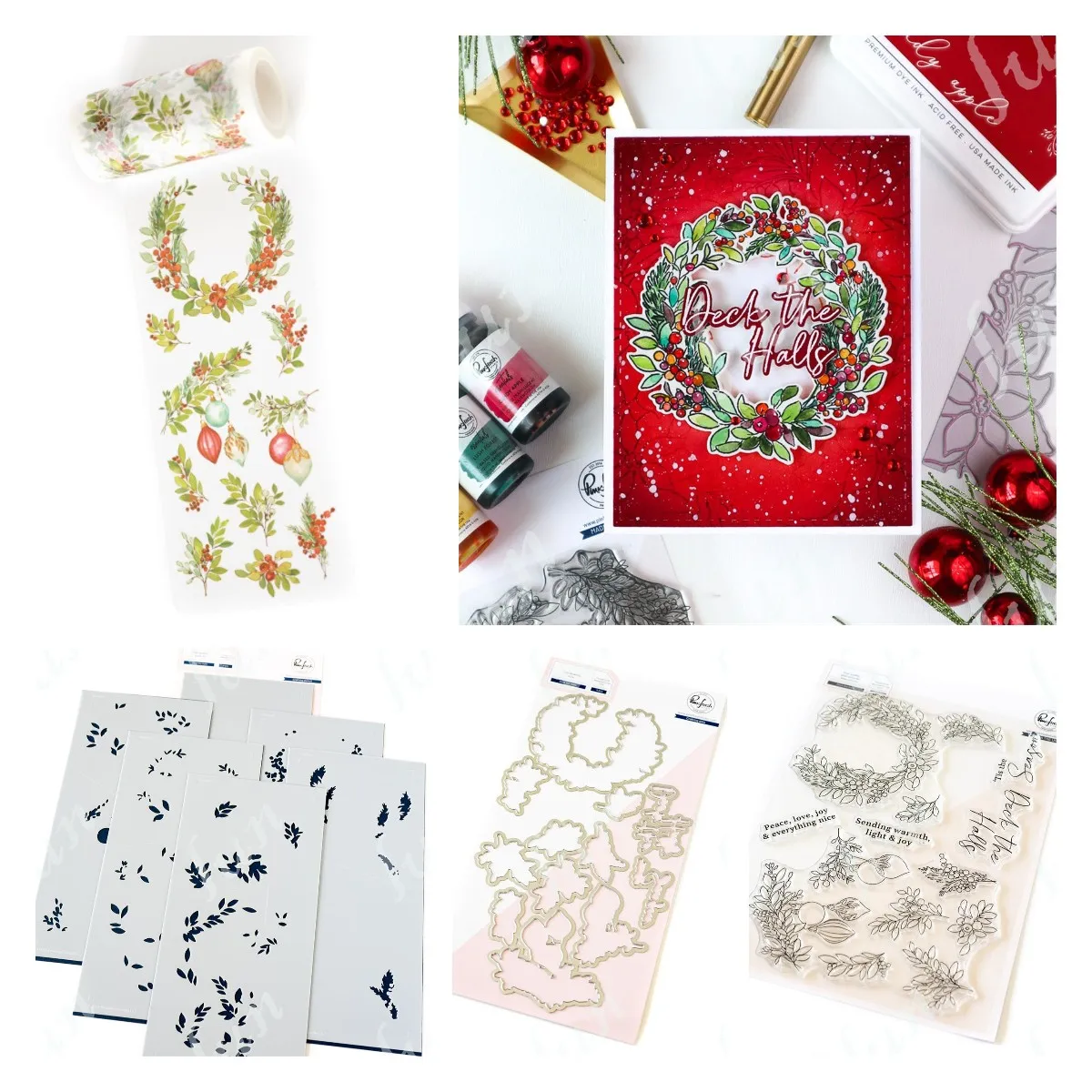 

New Deck the Halls Washi Tape Clear Stamps Metal Cutting Dies Stencils Drawing DIY Scrapbooking Card Paper Handmade