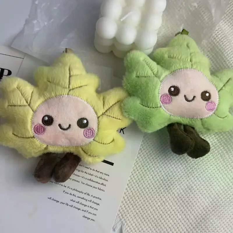 Single Wedding Handbag Accessory, Fashion-Forward Imitation Maple Leaf, Appealing Plush Doll Keychain, Present for Comrade