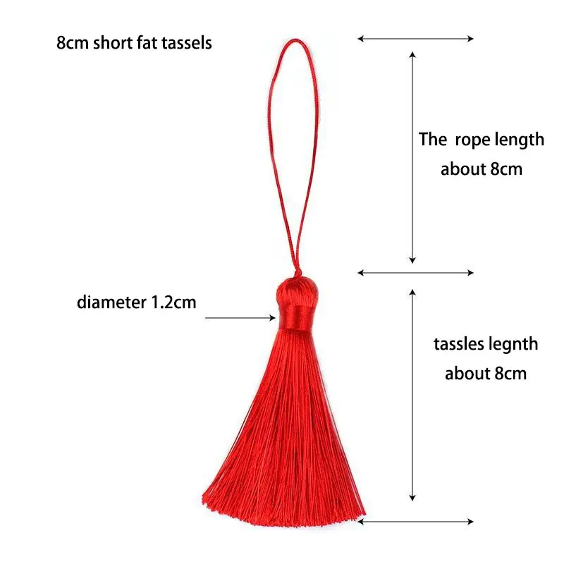 5/10pcs 8CM Polyester Silk Tassel Fringe Brush Tassels Trim for Craft DIY Jewelry Findings Home Decor Sewing Curtain Accessories