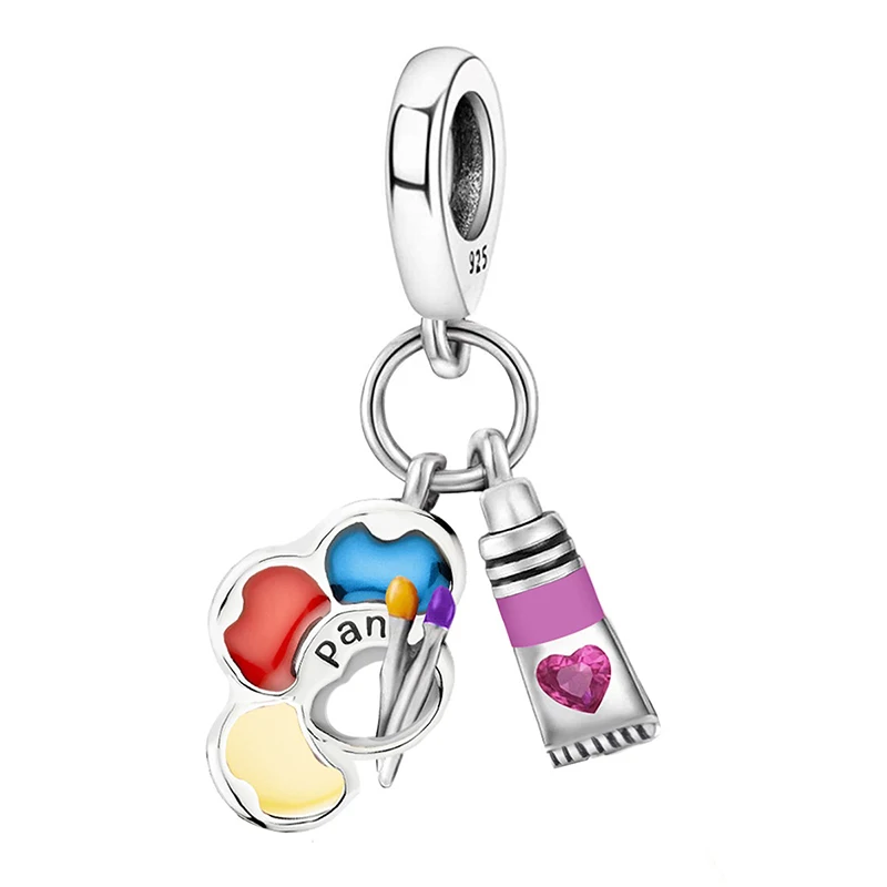 925 Sterling Silver Daily Travel Life  Charms Beads Fit Diy Bracelet Necklace Making Gift Of High Quality Fine Jewelry