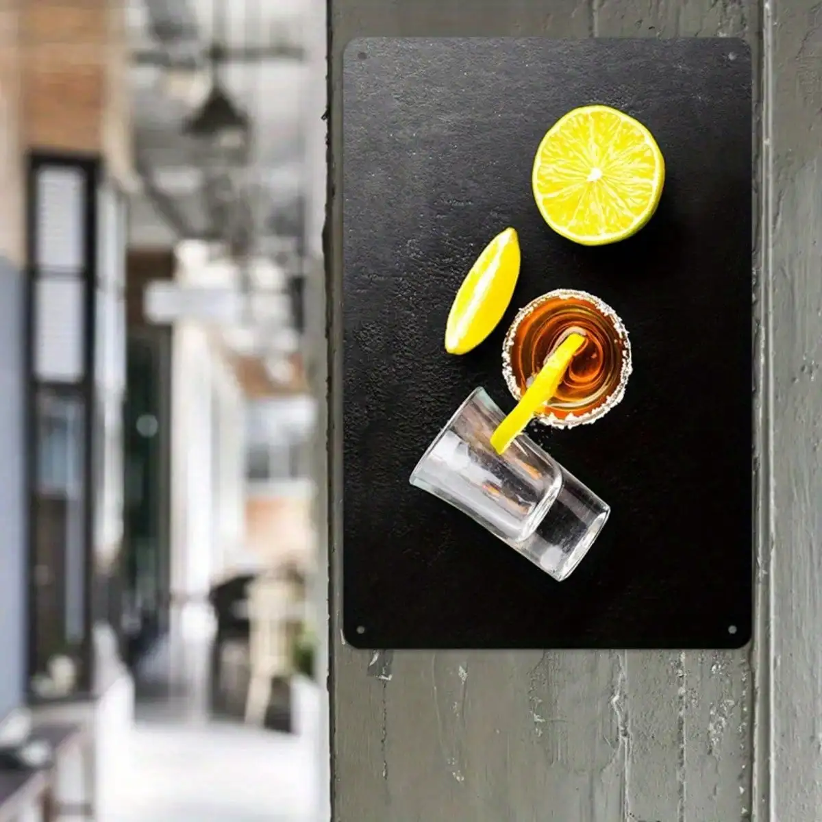 1PC Lemon Honey Drink Tin Sign - Bar/Kitchen Wall Decor, Vibrant Metal Art, 8x12 Inches/20x30 Cm