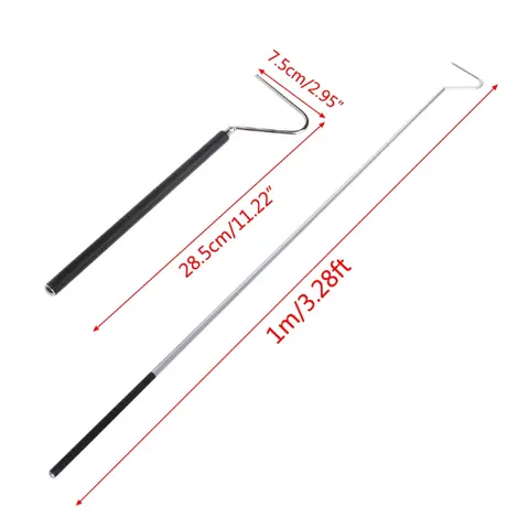 2025 New Snake Hook Stainless Steel Black Adjustable Long Handle Catching Tools Trap Tong