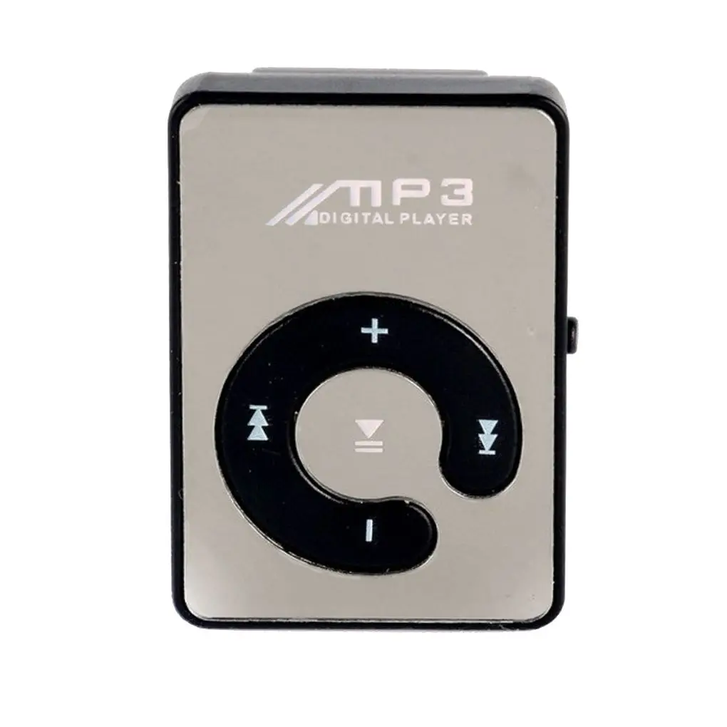 مشغل MP3 صغير بسطح عاكس ، يدعم TF ، جهاز تشغيل موسيقى محمول ، بطارية مدمجة ، معدات صوت سوداء