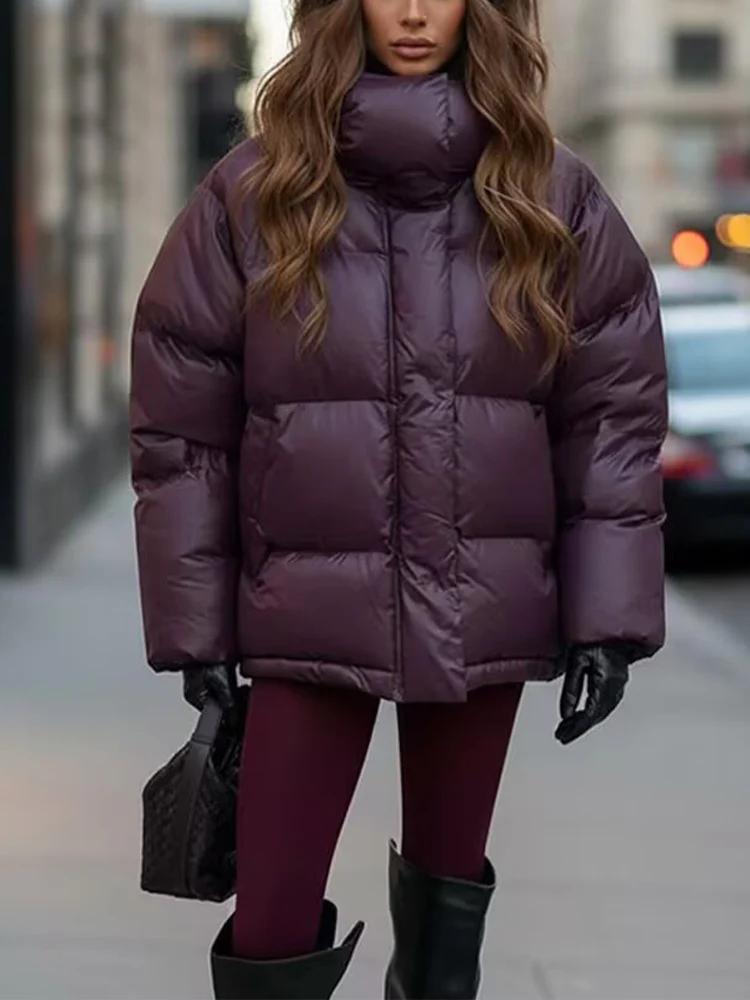 

Зимняя новая женская одежда в европейском и американском стиле 2025 года, модная тенденция, универсальное хлопковое пальто со съемным капюшоном