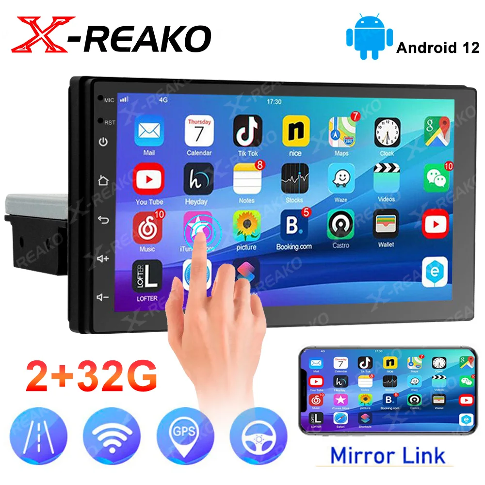 X-REAKO 1 Din 7 Iinch Andriod 12 Car Multimedia Player GPS Navigation Bluetooth Touch Screen Wifi USB FM Mirror Link Car Radio