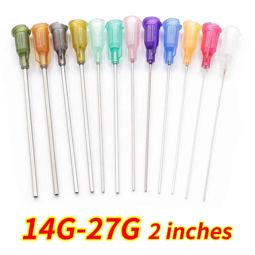 14G-27G 50mm Dispensing Machine Syringe Needle 2 Inch Stainless Steel Dispensing Needle Spiral Mouth Nozzle Glue Needle