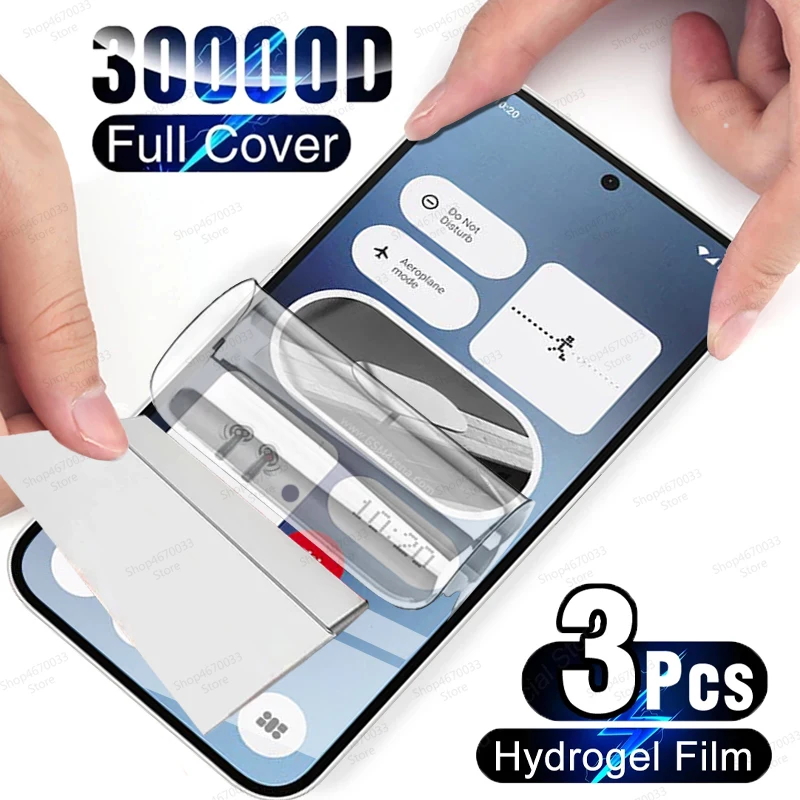 3PCS Hydrogel Film For Nothing Phone 2A 2 Screen Protector For Nothing Phone 1 HD Clear Protective Soft Film Anti-Scratch Cover