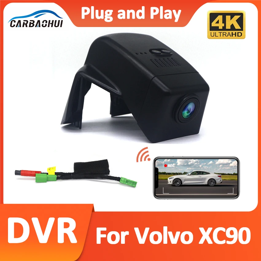 For Volvo XC90 2015 2016 2017 2018 2019 2020 2021 2022 Plug and play DashCam 4K UHD 2160p Car DVR Wifi Camera Video Recorder