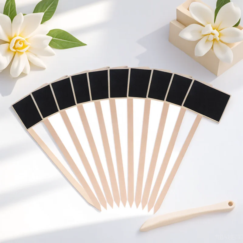 

10 PCS Small Wooden Blackboard Card Insert Decoration Chalkboard Signs Tags Desktop Bamboo Child