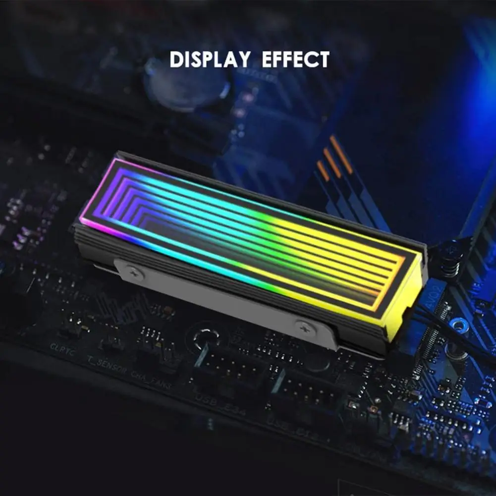 M.2 Nvme Solid State Drive Heat Sink SSD Heat Sink Aluminum 5V RGB NVME SSD Cooler Heat Dissipation Block for Game Console