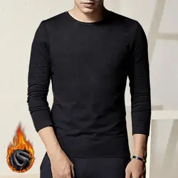 270g Heavy Weight Thermal Underwear Tops Slim Fit Plush Keep Warm Autumn Winter Men Bottoming Top Winter T-shirt Long Johns Top