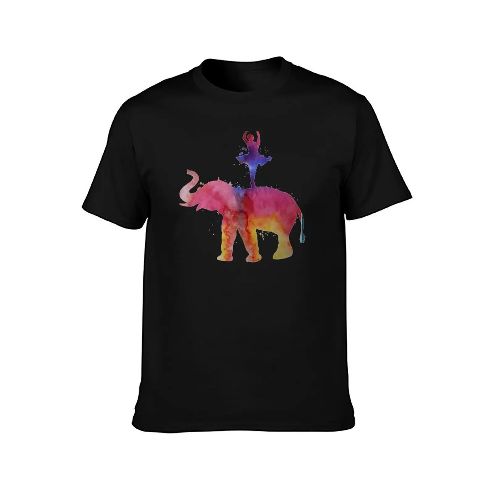 Elephant And Ballet dancer T-Shirt, Summer Casual Cotton Tee, Oversized Streetwear Tops, Vintage Graphic Print, Unisex Men Women