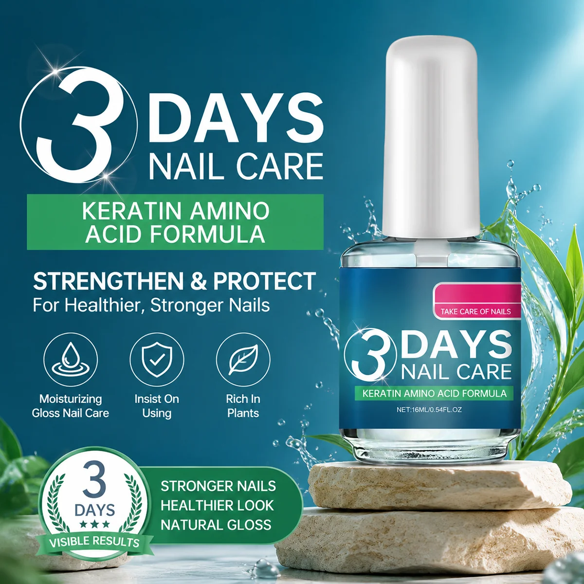3 Days Nail Care Oil Keratin Amino Acid Moisturizing Nail Strengthening Hydration For Dry Weak Fragile Nails Hand Foot Care Oil