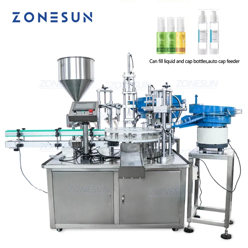 ZONESUN Desktop Kunststoff Glas Händedesinfektionsmittel Parfüm Shampoo Kosmetische Nagellack Flasche Automatische Feilen Verschließmaschine