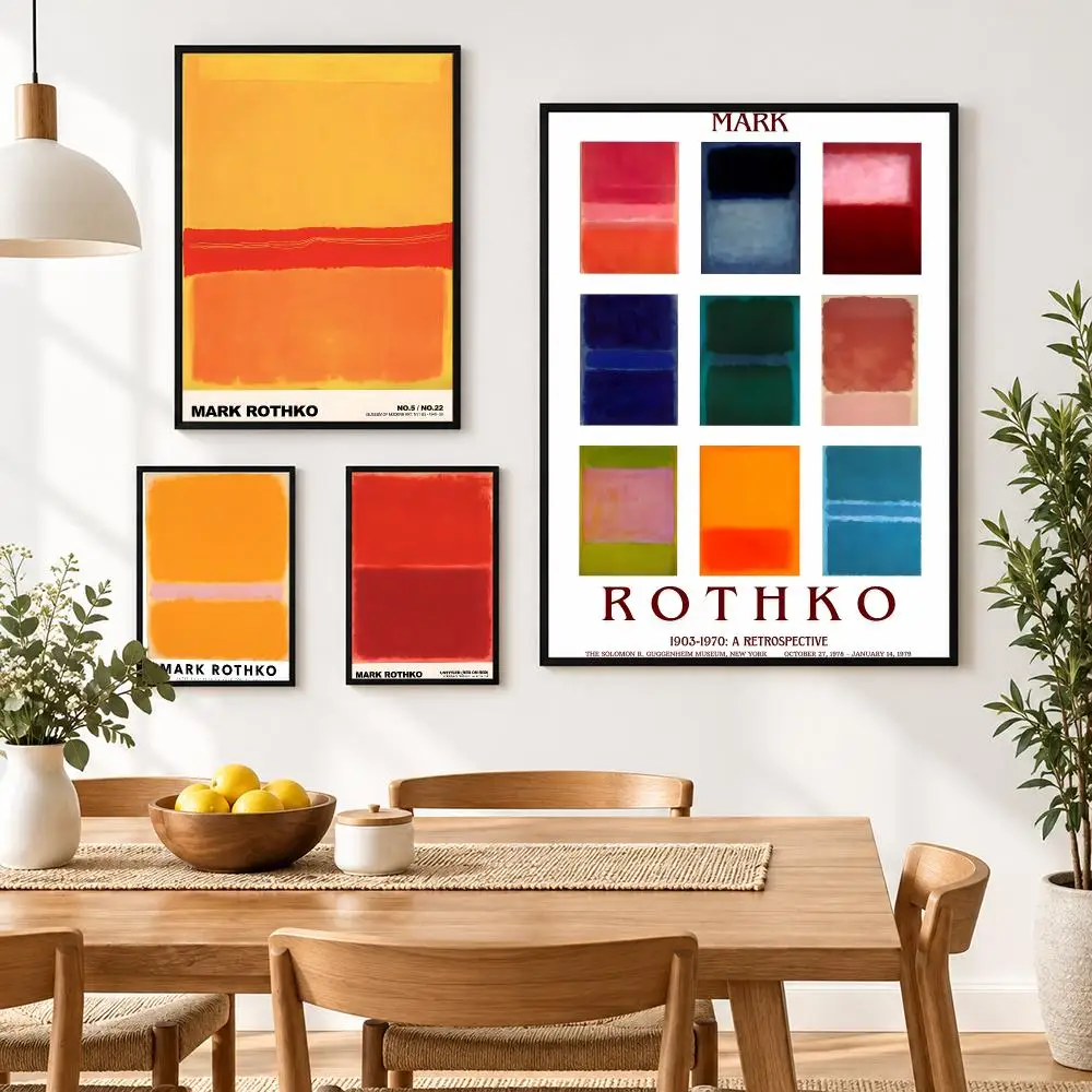 Abstract M-Mark R-Rothko art Poster Waterproof HD Modern Peel And Stick Wall Decor Living Room Dorm Garage