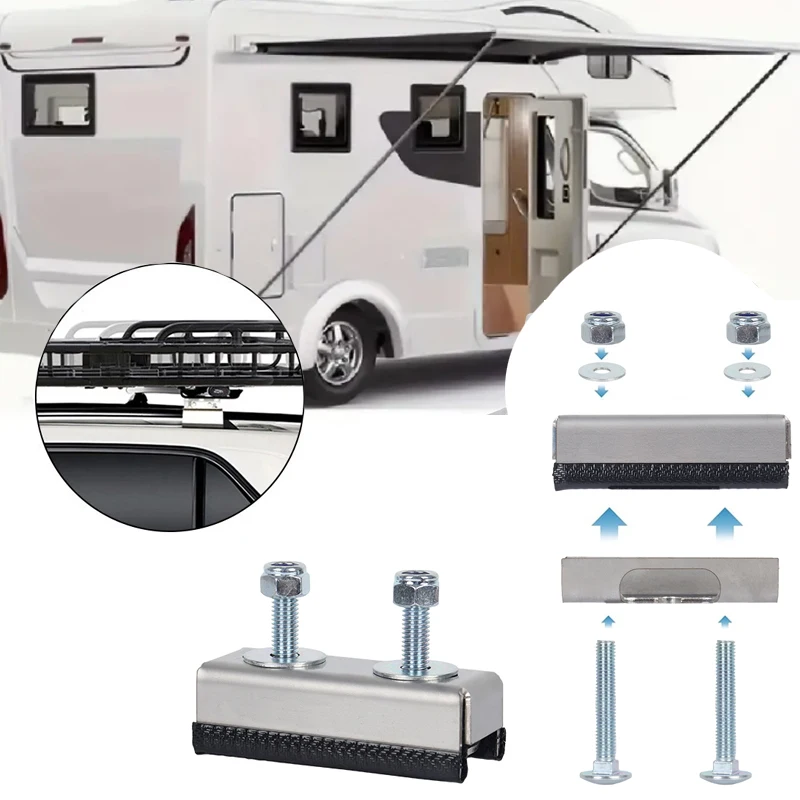 

2sets Camper Van Motorhome Roof Rail Mounting Brackets For Solar Panel Or Roof Rack For Fiat Ducato Peugeot Boxer Citroen Relay