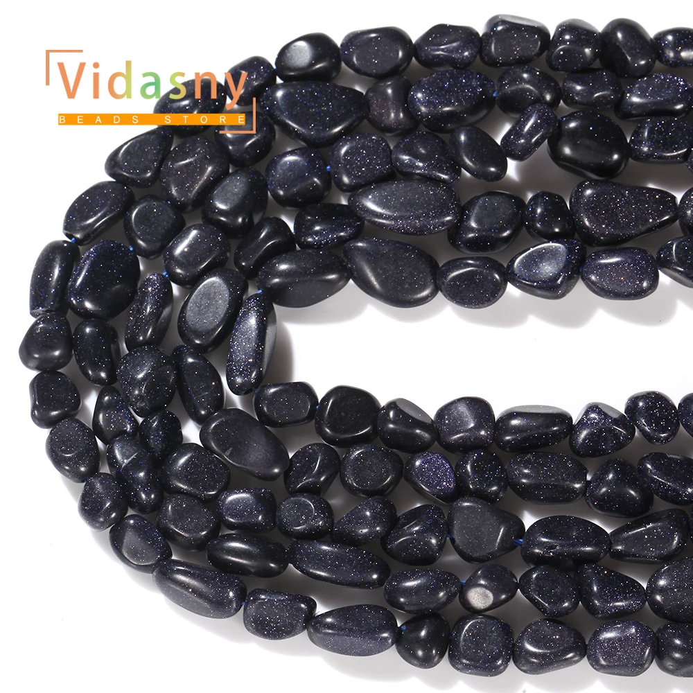 8-10mm Natürlicher Blauer Sandstein Unregelmäßige Ovale Lose Perlen für Schmuckherstellung DIY Armbänder Zubehör – Detail 4