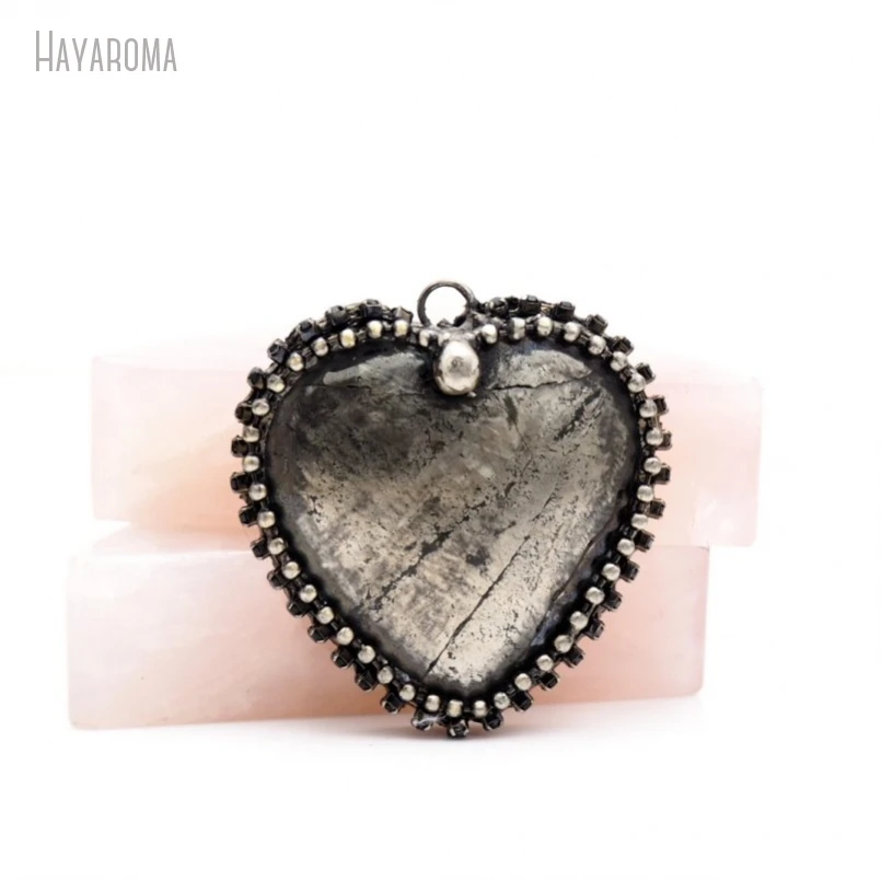 10Pcs Wholesale Soldered Heart Point Vintage Gift For Her Handmade Jewelry Antique Silver Color Tin Pyrite Pendant PM42829