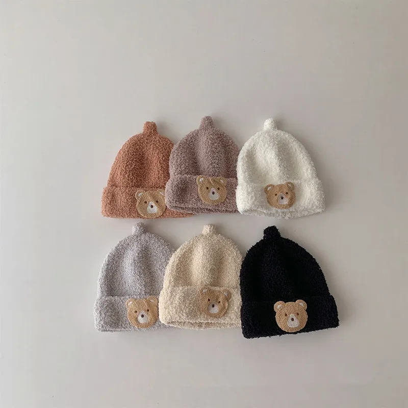 New Baby Hat Autumn Winter Korean Version Of Cartoon Bear Kids Protective Ear Cap New Boy Girl Pacifier Caps Toddler Warm Hats