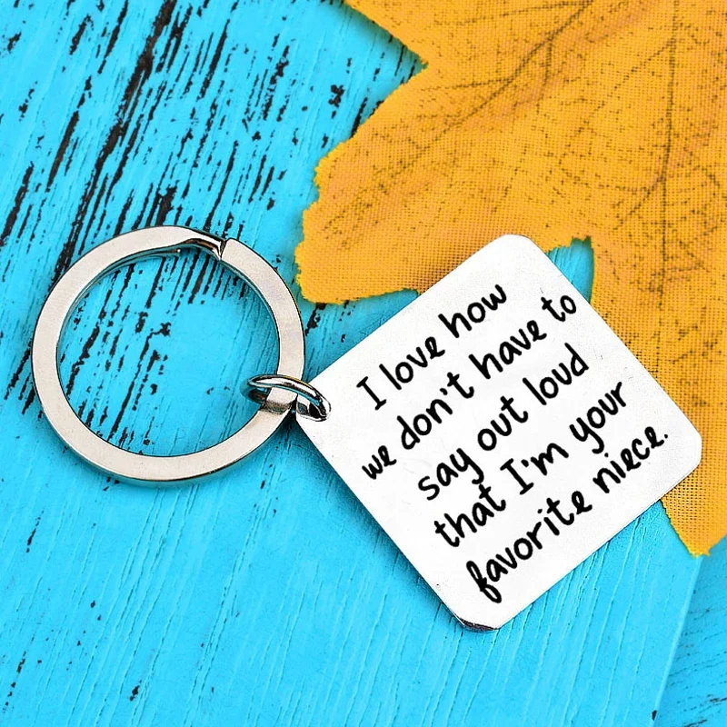 سلسلة مفاتيح من الفولاذ المقاوم للصدأ للعمول والأعمام، أنا سلسلة مفاتيح ابنة المفضلة لديك، هدية لأعياد الميلاد، عيد الميلاد، عيد الحب