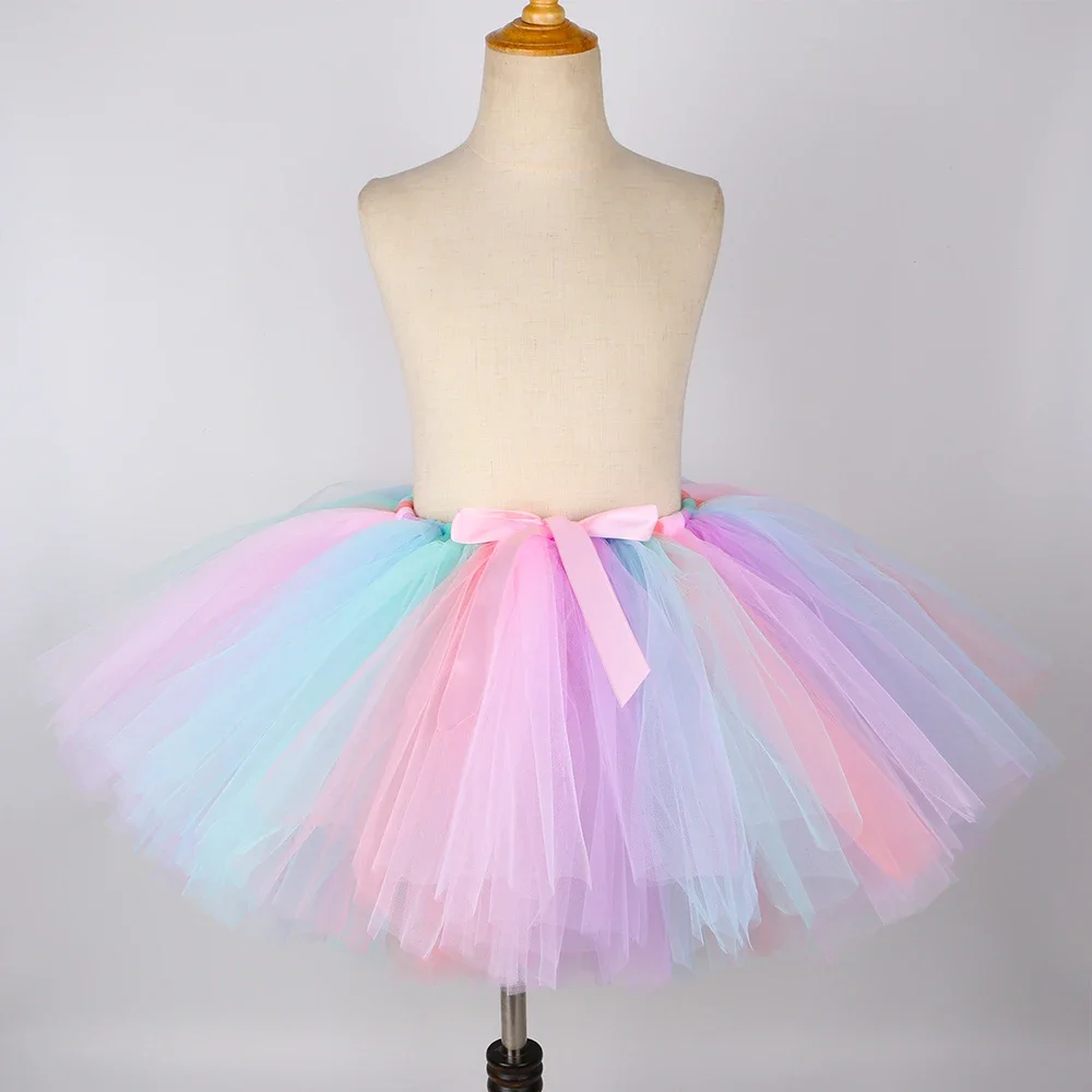 HJTT Girls Unicorn Tutu Skirt Fluffy Toddler Baby Girl Birthday Tutu Outfits Pastel Girls Tulle Skirts Kids Halloween Costume