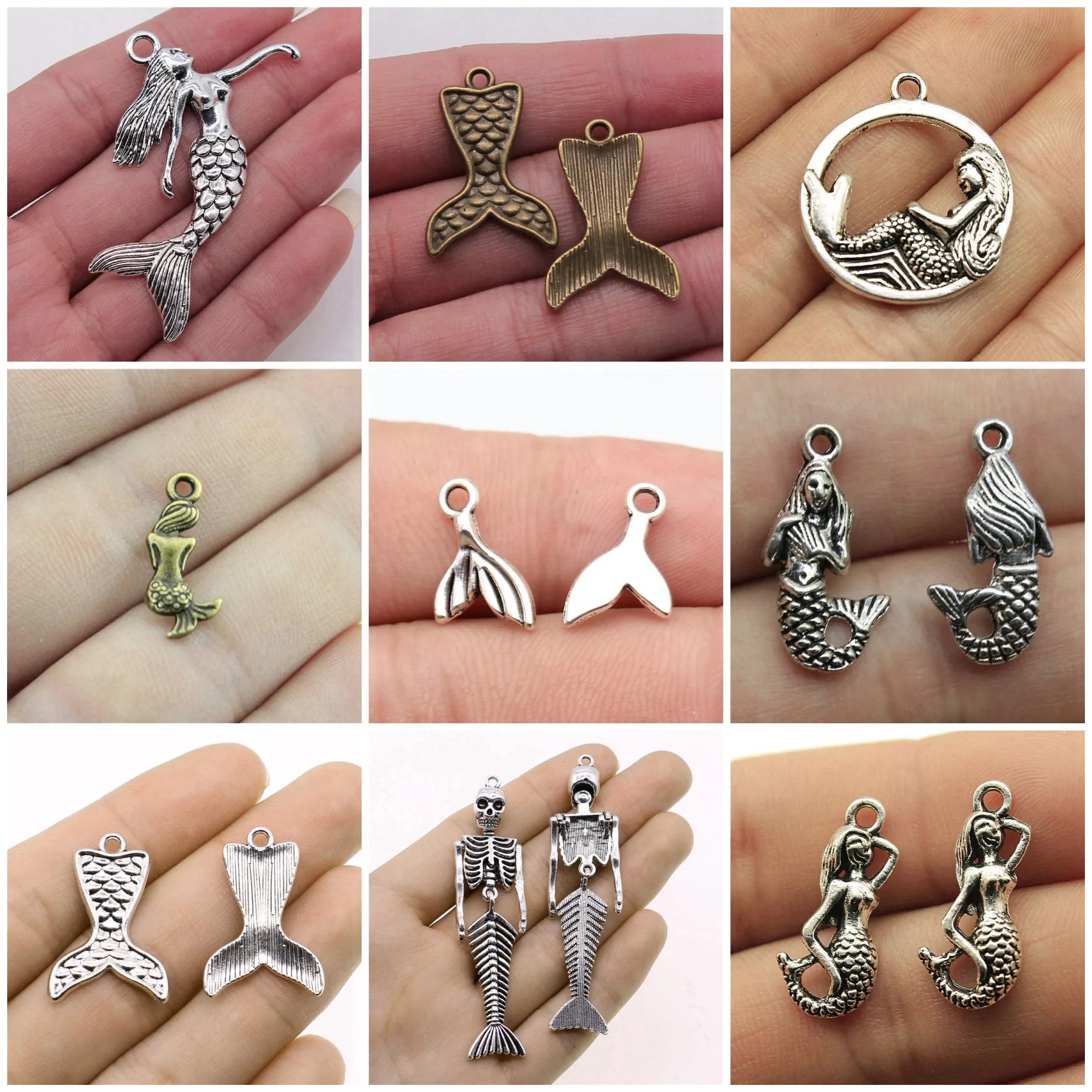Mermaid Ocean Fantasy Charms Pendant Beach Women Jewelry Parts Charms For DIY Bracelet Necklace Jewelry Making Supplies Wholes