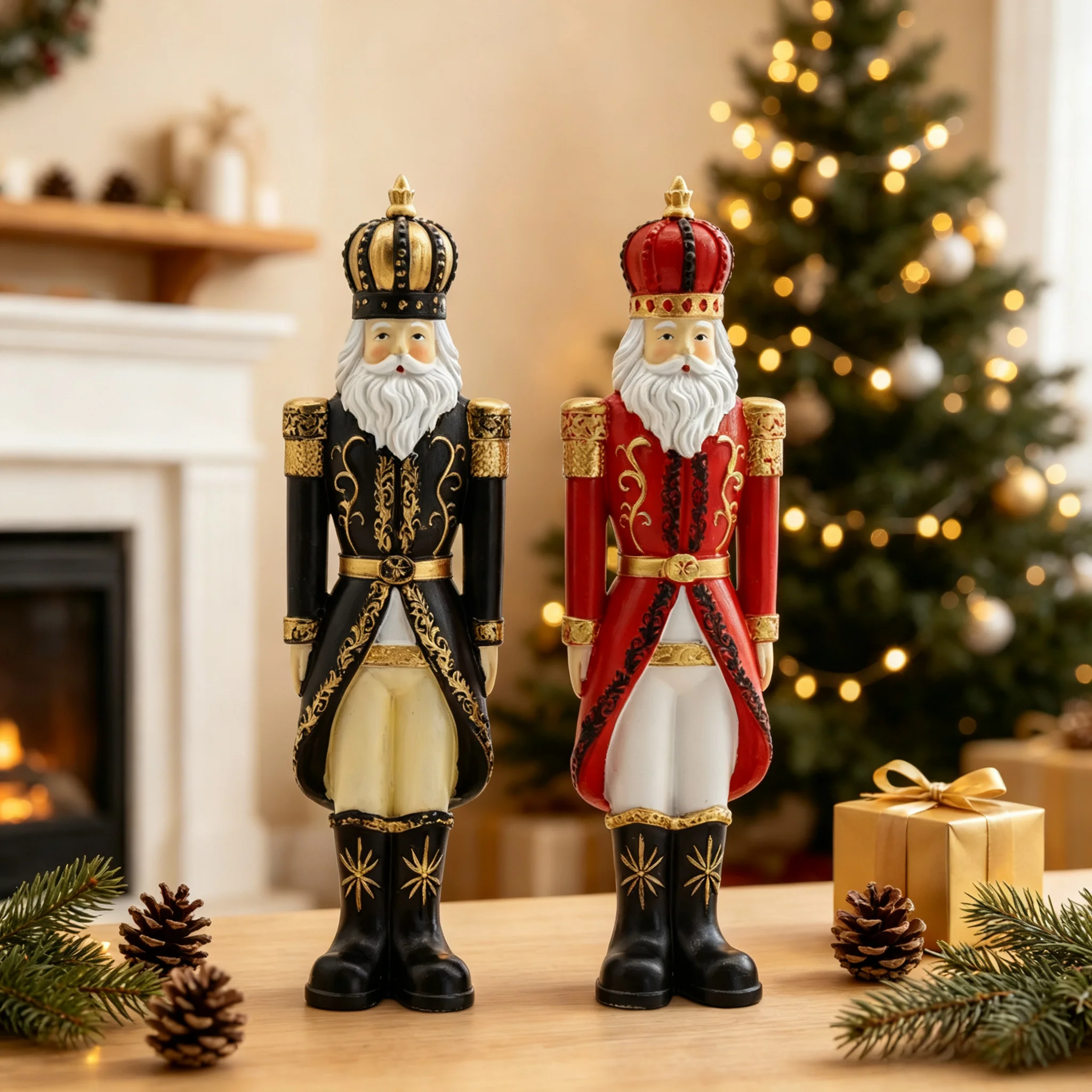 Nutcracker Puppet Soldier Ornament Doll Merry Christmas Decoration Creative Gift Resin Handicrafts Desktop Cute Ornament 23CM