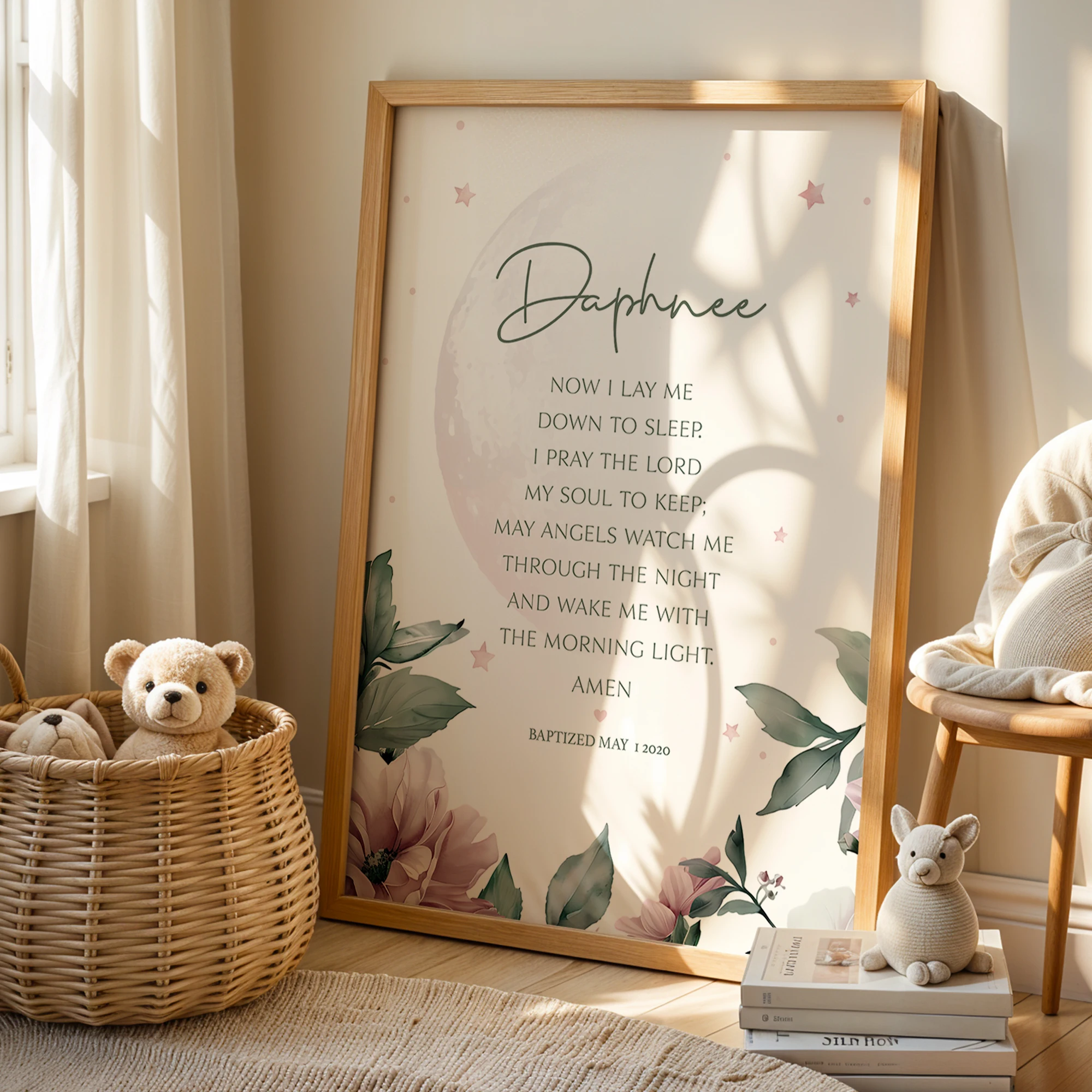 شخصية النوم في الليل هدايا المعمودية مخصص جدار الفن الطباعة قماش اللوحة المشارك صورة غرفة المعيشة ديكور المنزل #3