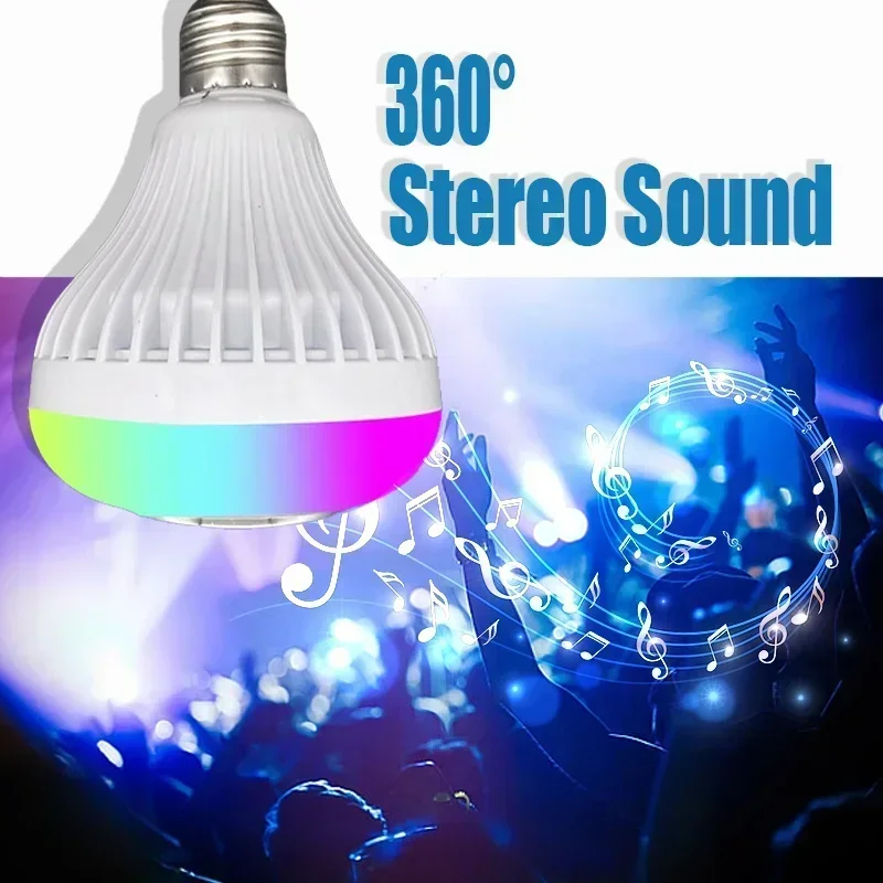 Ampoule intelligente sans fil avec télécommande, haut-parleur couleur RVB, musique LED, Bluetooth intégré, Proxy