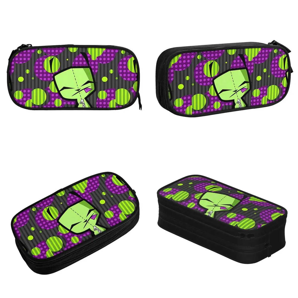 Happy Gir From Invader Zim Pencil Case Anime Pen Holder Bags Student Big Capacity Students School Gifts Pencilcases