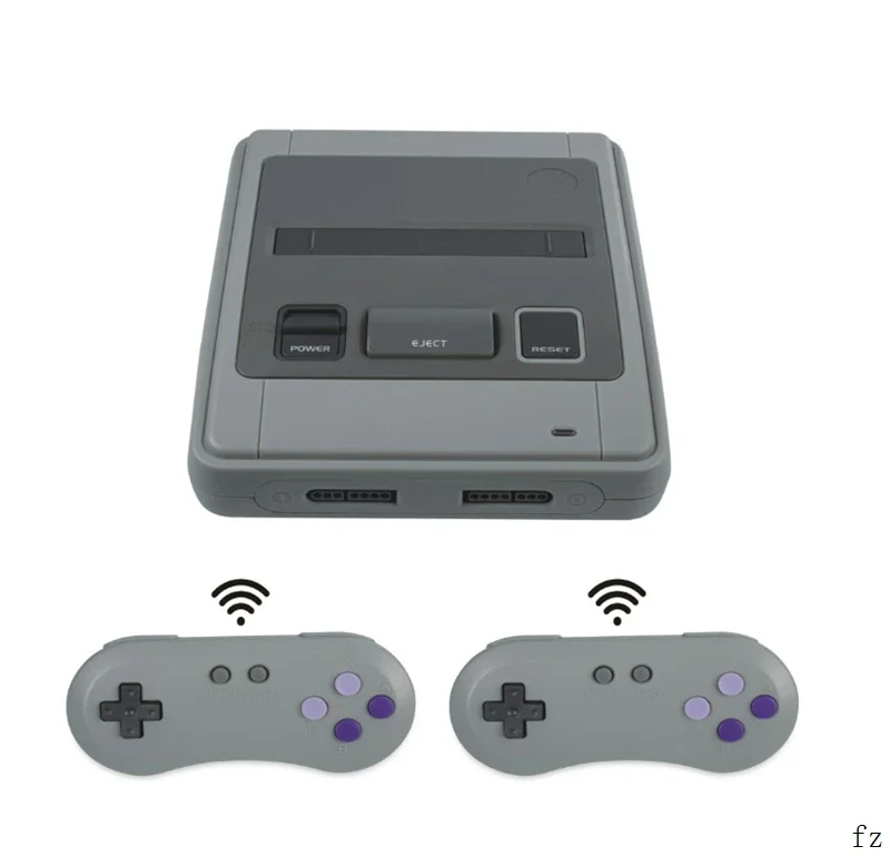 وحدة تحكم ألعاب الأجهزة SFC52HD Super Retro لخرطوشة ألعاب SFC/SNES المدمجة 518 مع وحدتي تحكم سلكية واحدة لاسلكية