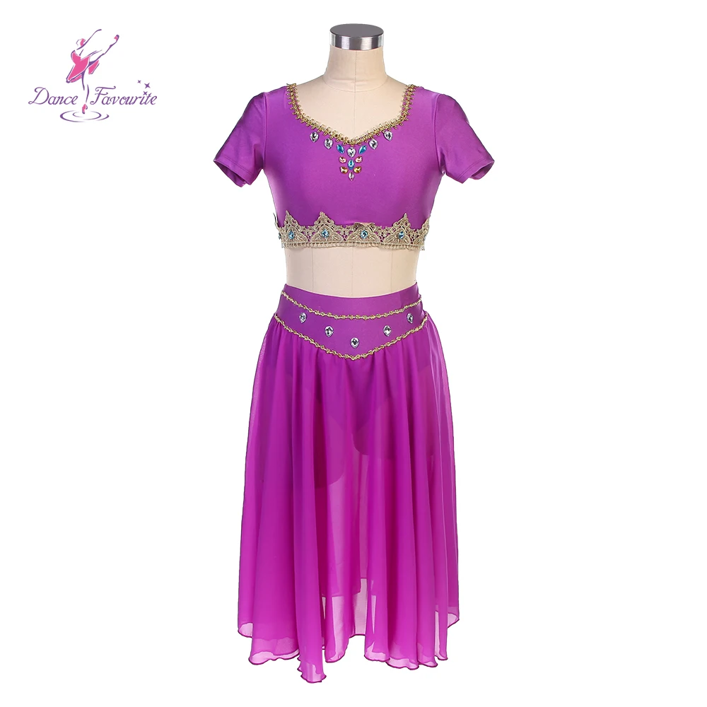 

Dance Favourite Dance Costumes 24002 Purple Spandex Tops and Purple Chiffon Ballet Dress