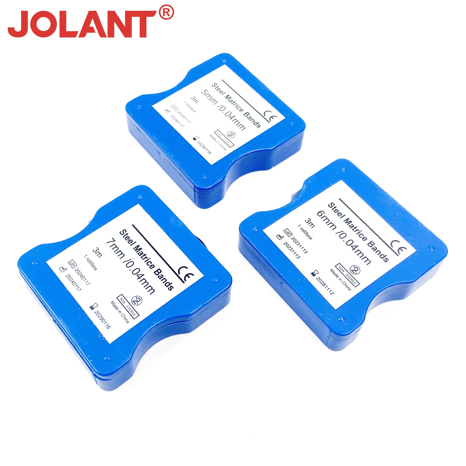 JOLANT Stainless Steel Matrice Bands 5mm/6mm/7mm Width 0.025mm/0.4mm Thickness Elastic Steel Matrix Strips Roll Dental Matrix