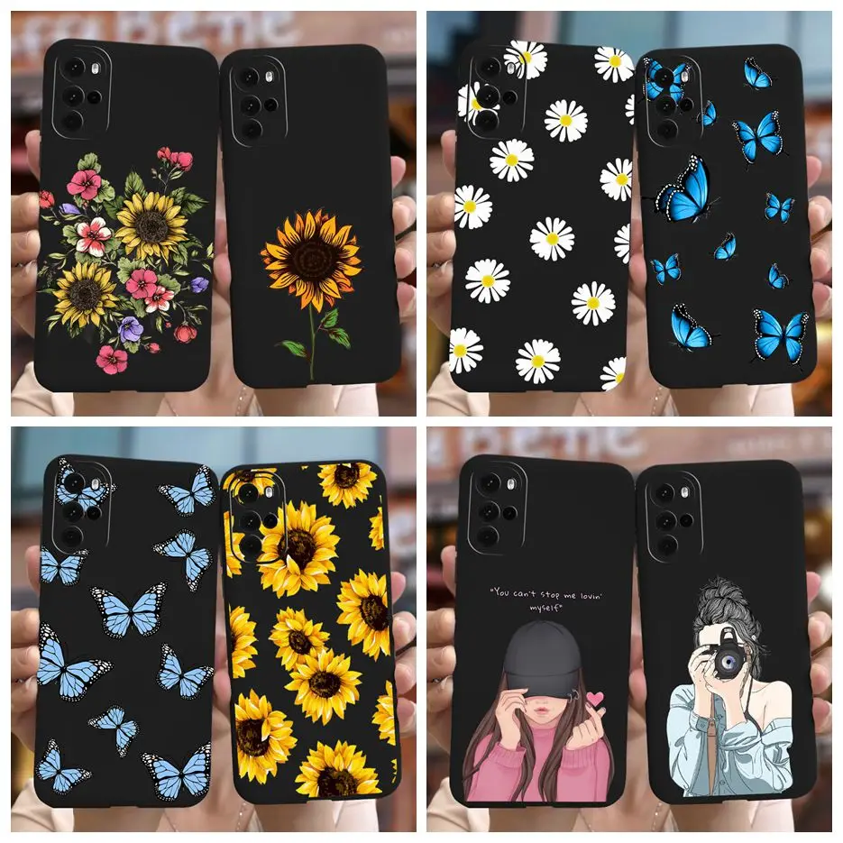 For Motorola Moto G22 Case 2022 New Sunflower Pretty Girls Soft Silicone Case For Moto G22 G 22 MotoG22 Back Cover 6.5'' Housing