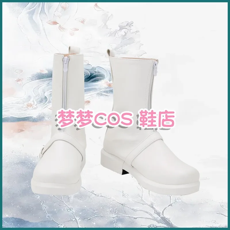 Miku Len Rin Cosplay Costume Shoes White Handmade Faux Leather Boots