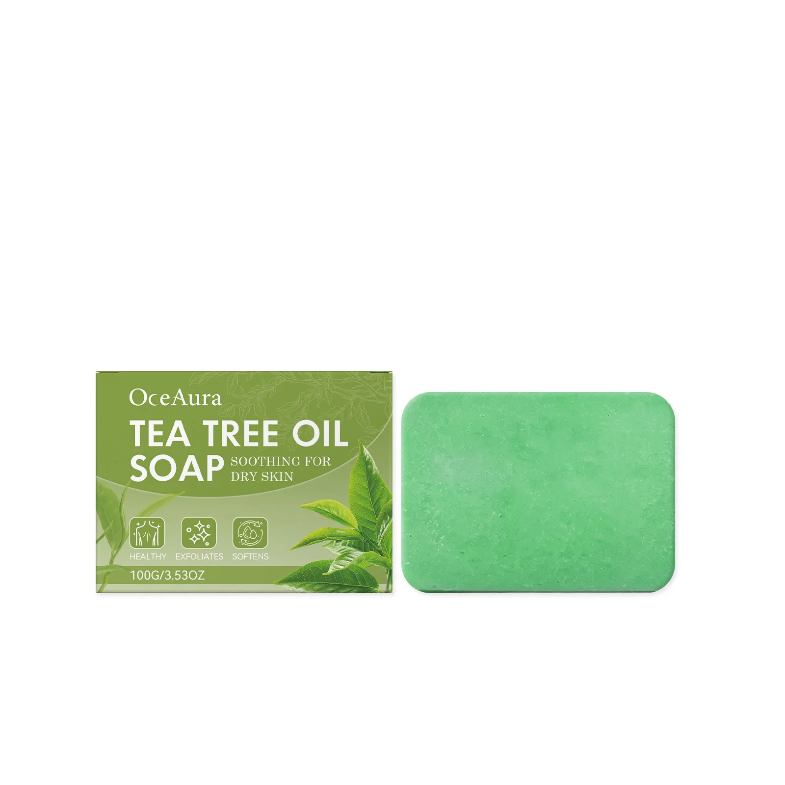 Tea Tree Oil Soap Full Gentle Cleaning Moisturizing Soothing Bar Soap For Dry Skin Prevent Dry Rough Skin Long Lasting Fresh