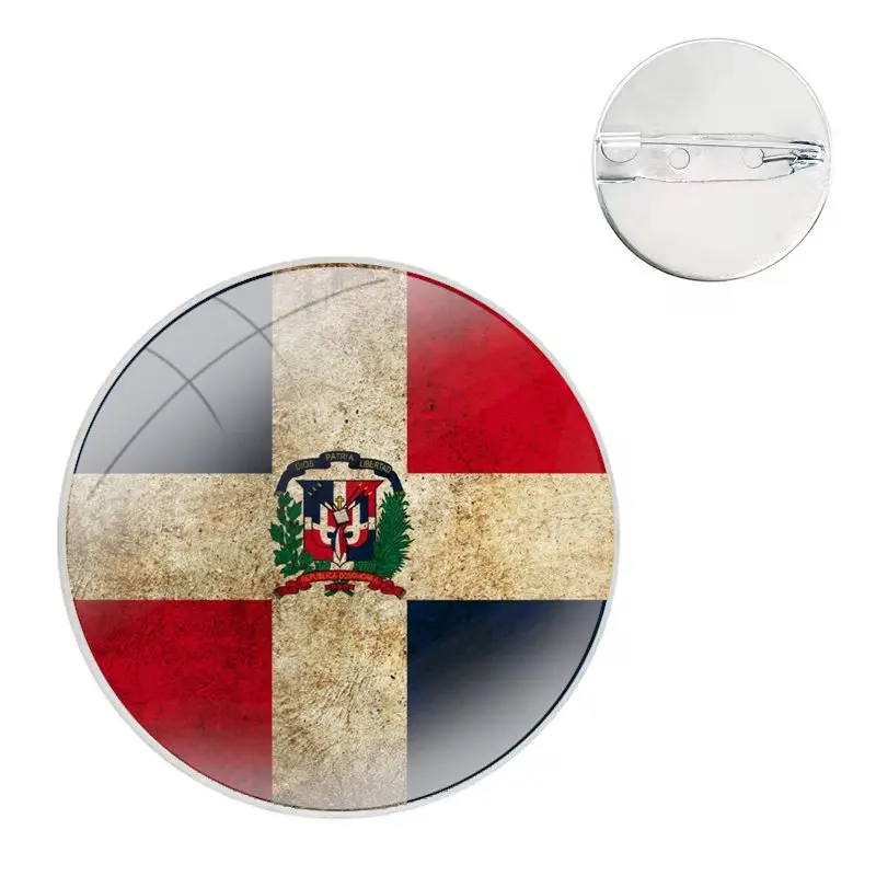 Pin Icons Brooch Jewelry Accessories dominican republic flag